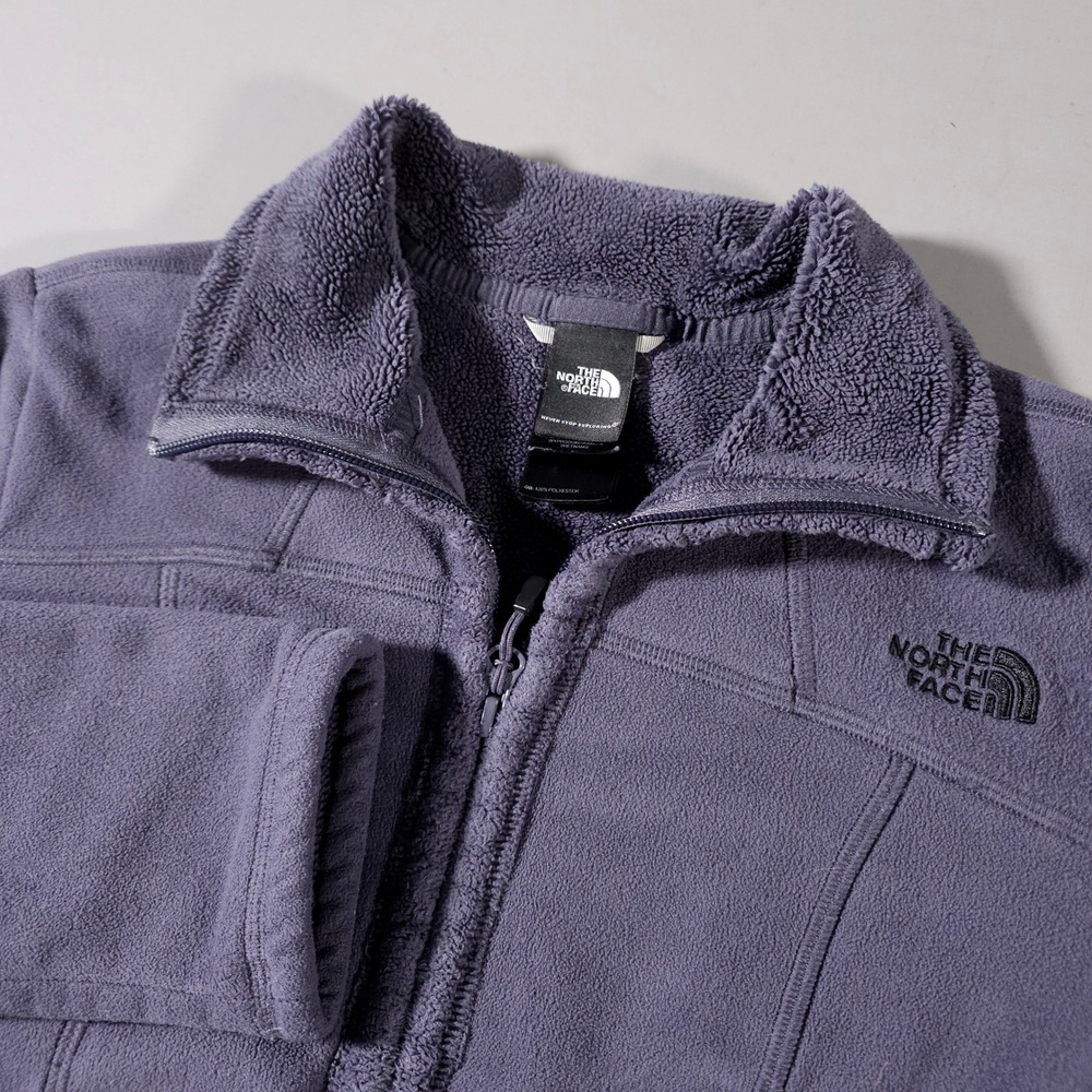 The North Face Fleece Jacket Womens‎ Small Purple TKA 100 Full Zip Mock Neck